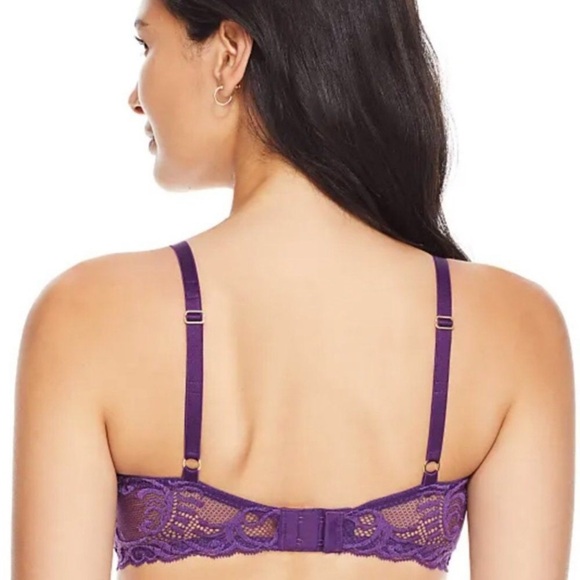 Natori Feathers Purple Lace Padded Underwire Contour Push Up Bra 32DD Nwt - Picture 2 of 8